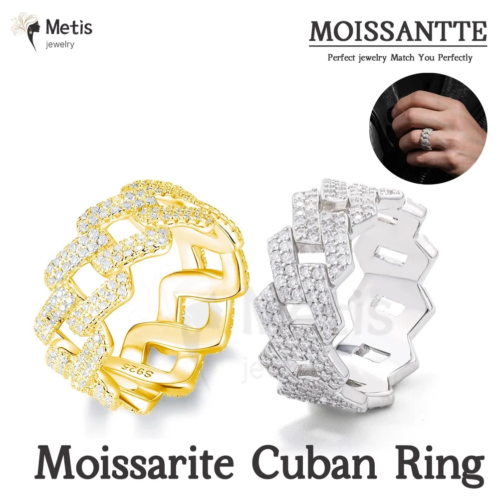 Moissanite Cuban Ring